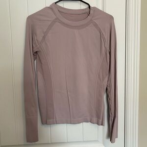 Long Sleeve Workout Top in Soft Mauve